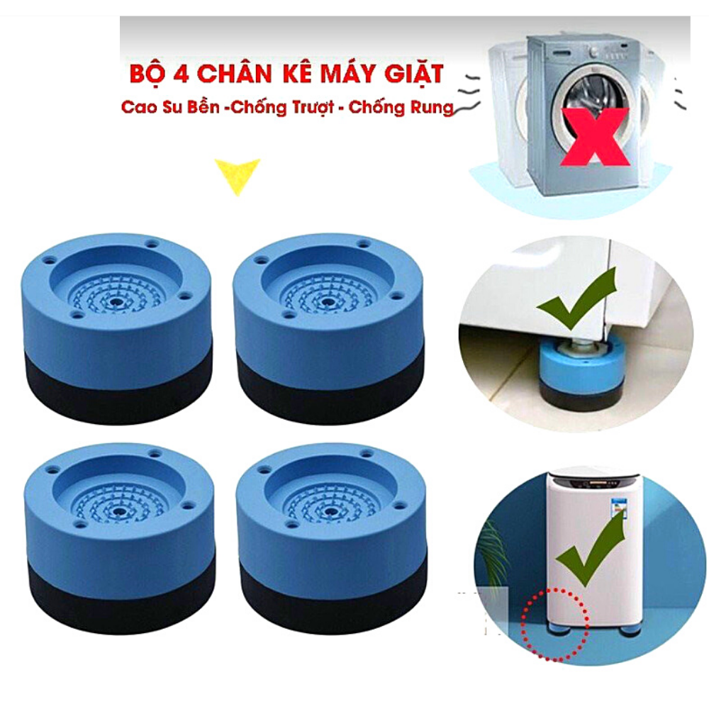 Combo 4 Chân Đỡ Đa Năng Bằng Nhựa - Chân Đế Kê Máy Giặt Chống Rung Chống Ồn GroFa- Hàng Việt Nam