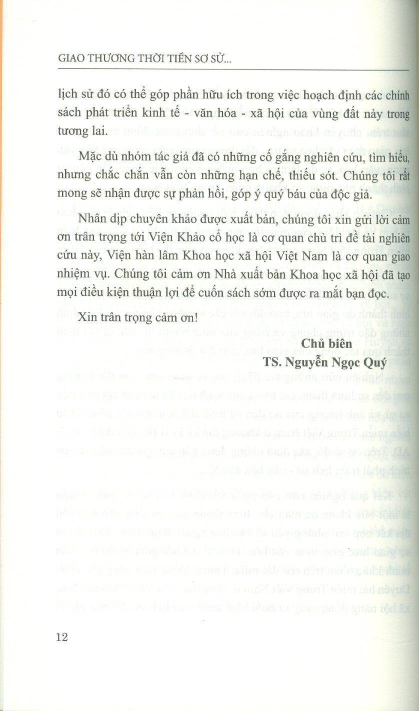 Giao Thương Thời Tiền Sơ Sử Ở Miền Trung Việt Nam (Sách Chuyên Khảo)