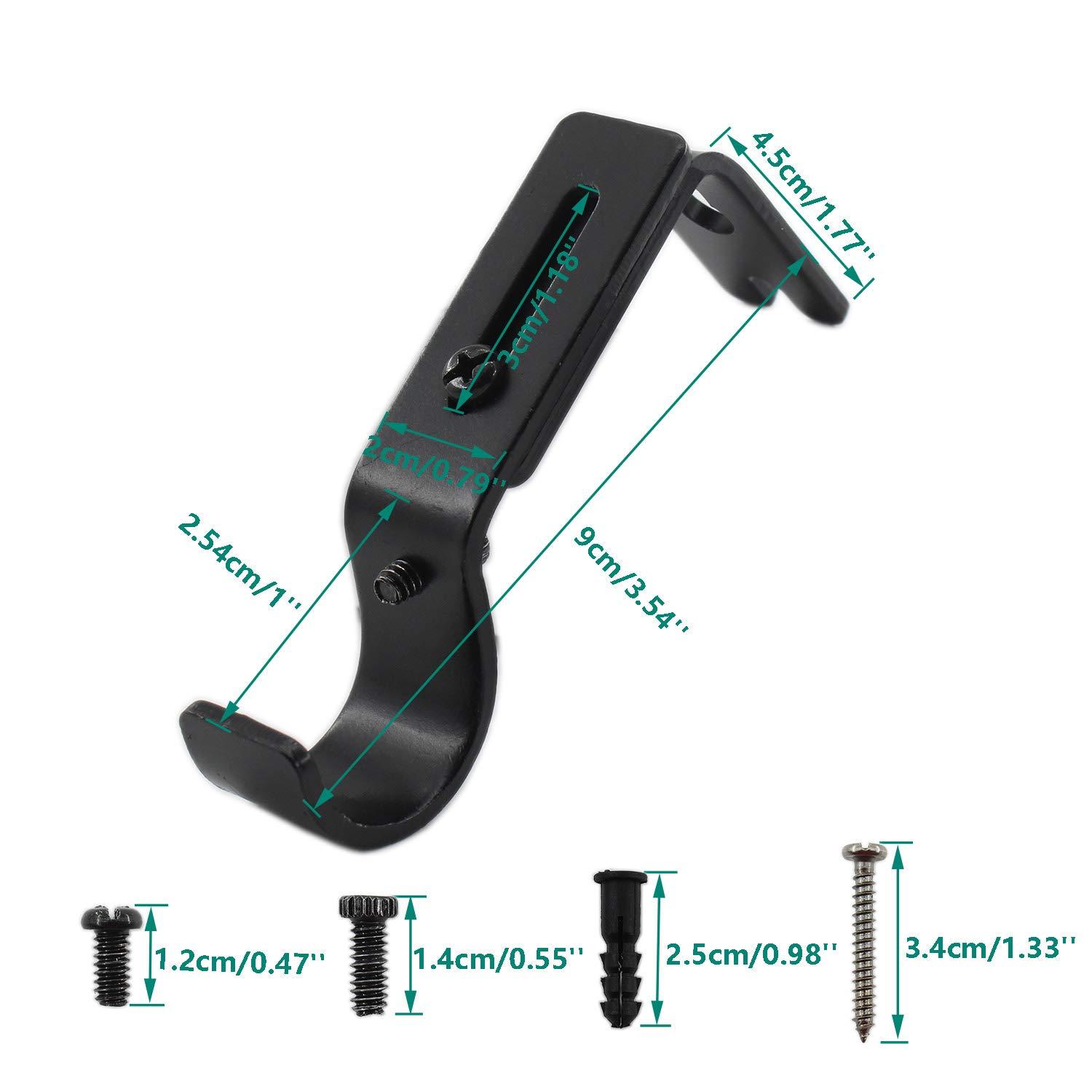 3 PCS Rèm có giá đỡ phần cứng Hỗ trợ thanh rèm hỗ trợ cho các thanh 2,54cm với ốc vít gắn