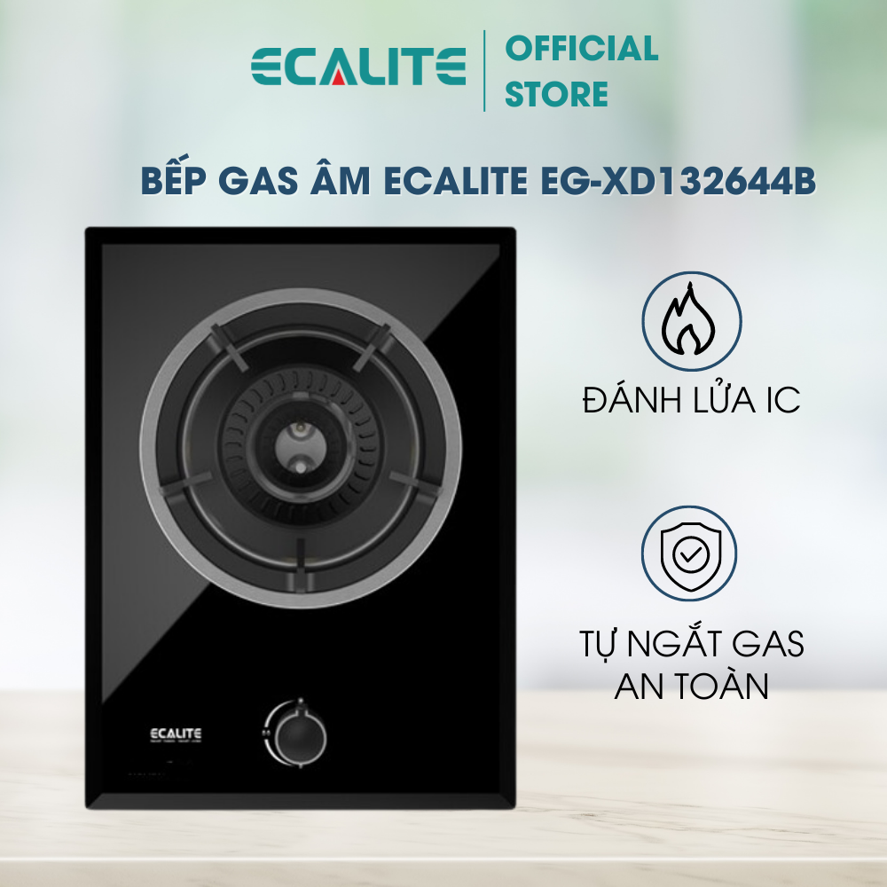 Bếp gas âm 1 vùng nấu Ecalite EG-XD132644B - Đánh lửa bằng IC - Hàng chính hãng