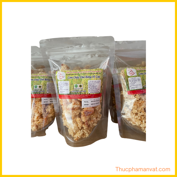 Cơm cháy chà bông vị cay Anh Vĩ - Bịch 100g