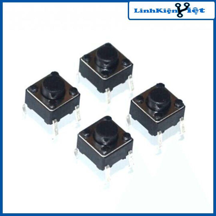 Nút nhấn 4 chân 6x6x5mm (đen 1 chiếc)