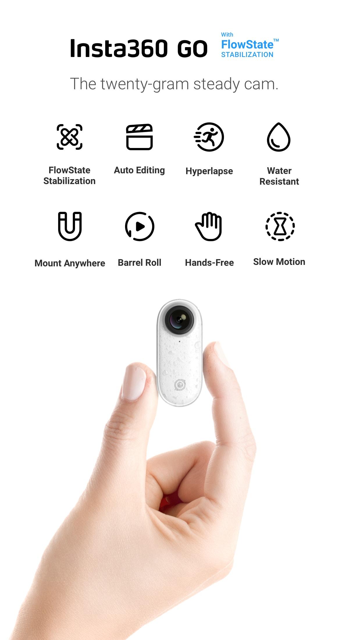 Insta360 Go Sport AI Action Camera Panoramic Panoramic 1080p Video Auto Chỉnh sửa Chỉnh sửa cho YouTuber Vlog cho iPhone Android
