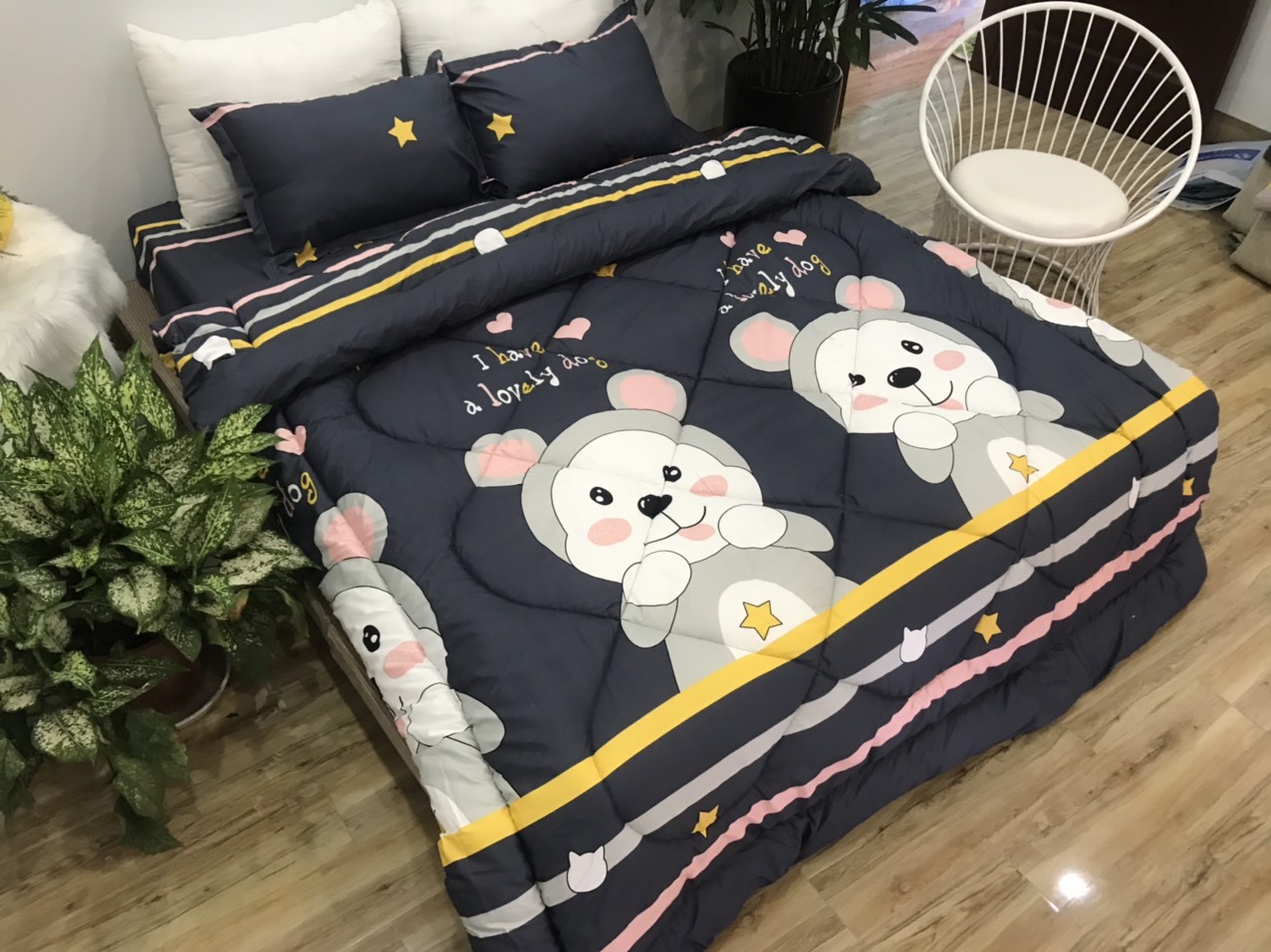 Bộ Chăn Phao 5 Món Mẫu Phao 30