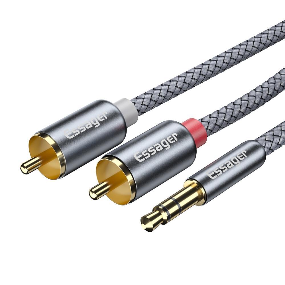 Cáp Chia Cổng Âm Thanh Essager RCA sang jack RCA 3.5mm