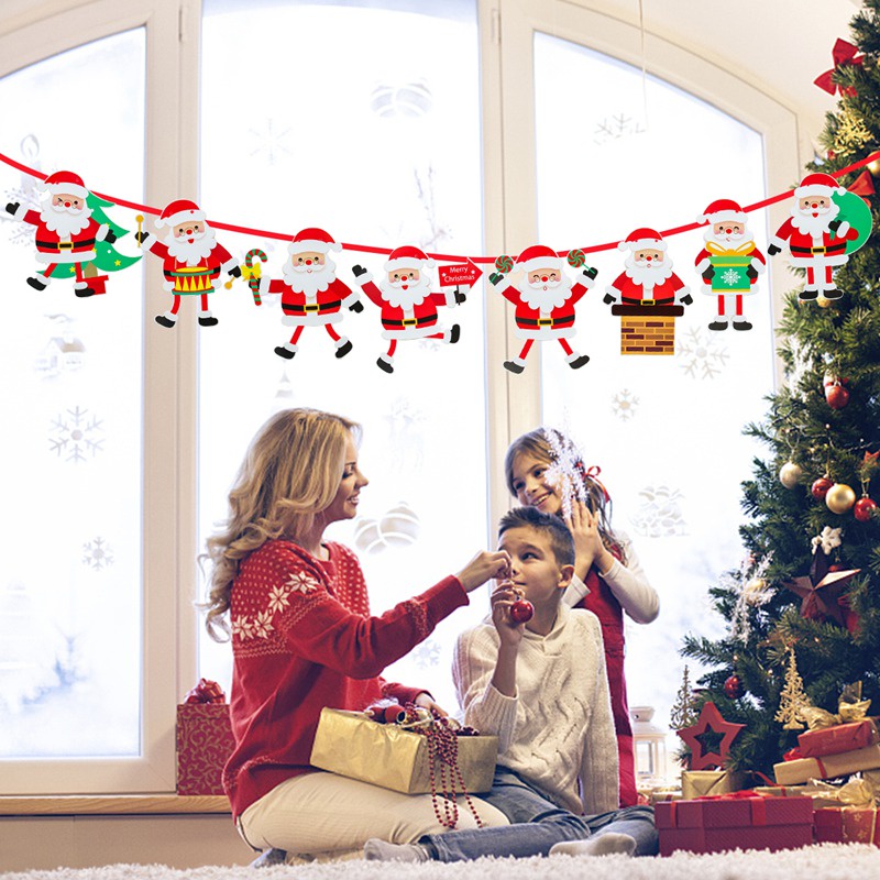 Dây treo trang trí giáng sinh ông già Noel người tuyết tuần lộc