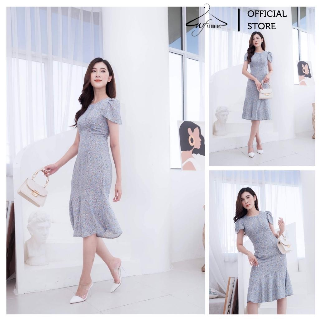 Đầm hoa xoè dáng lỡ cổ tròn-Sunny Dress-V11-wfstudios