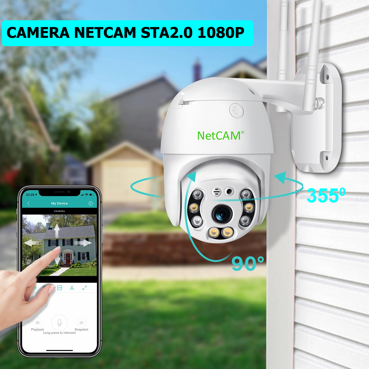 Camera IP Wifi Ngoài Trời Speed Dome NetCAM STA2.0 Full HD 1080P - Hàng Chính Hãng