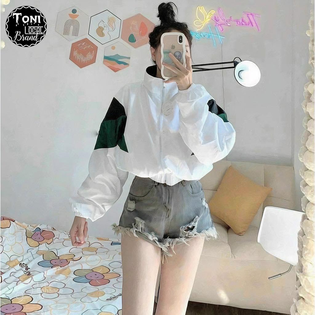 Áo Khoác Dù lửng tay phối Unisex