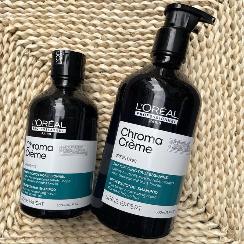 Dầu Gội Khử Ánh Sắc Đỏ, Giữ Màu Xanh Green L'Oreal Pro Chroma Creme Spain cho tóc nhuộm nâu lạnh