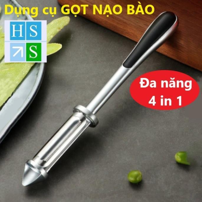 DỤNG CỤ GỌT NẠO BÀO CỦ QUẢ thép không gỉ dao gọt vỏ trái cây inox đa năng 4 in 1 tiện dụng -