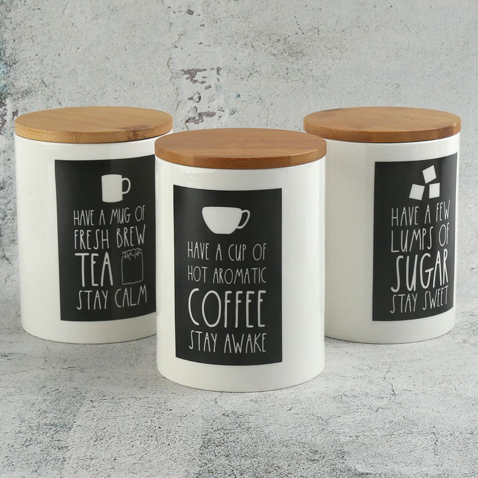 3 Pieces Kitchen Canister Set Airtight Food Storage Container for Cookie Jar