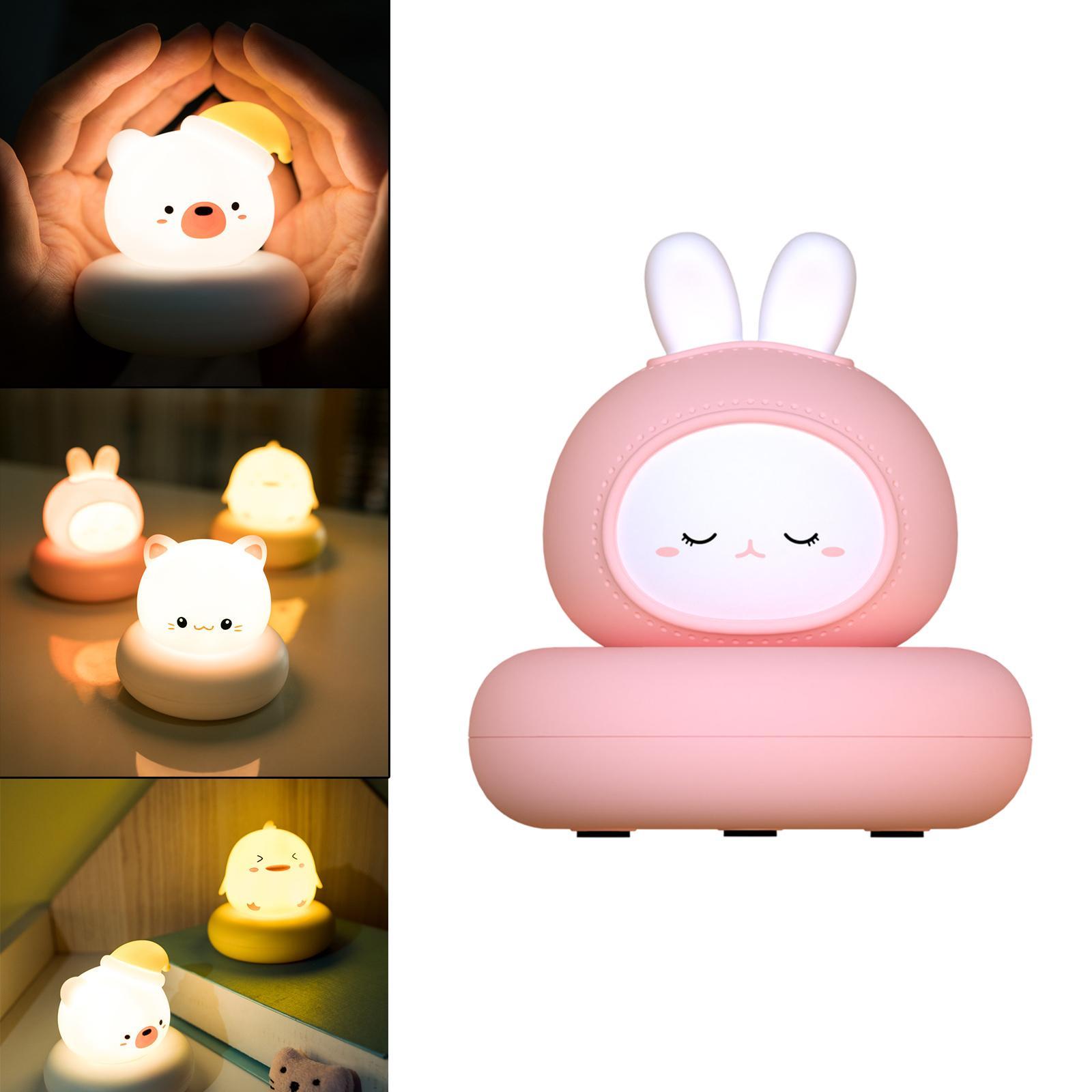 LED Night Lights Rechargeable Cartoon Portable for Bedside Bedrooms Rabbit