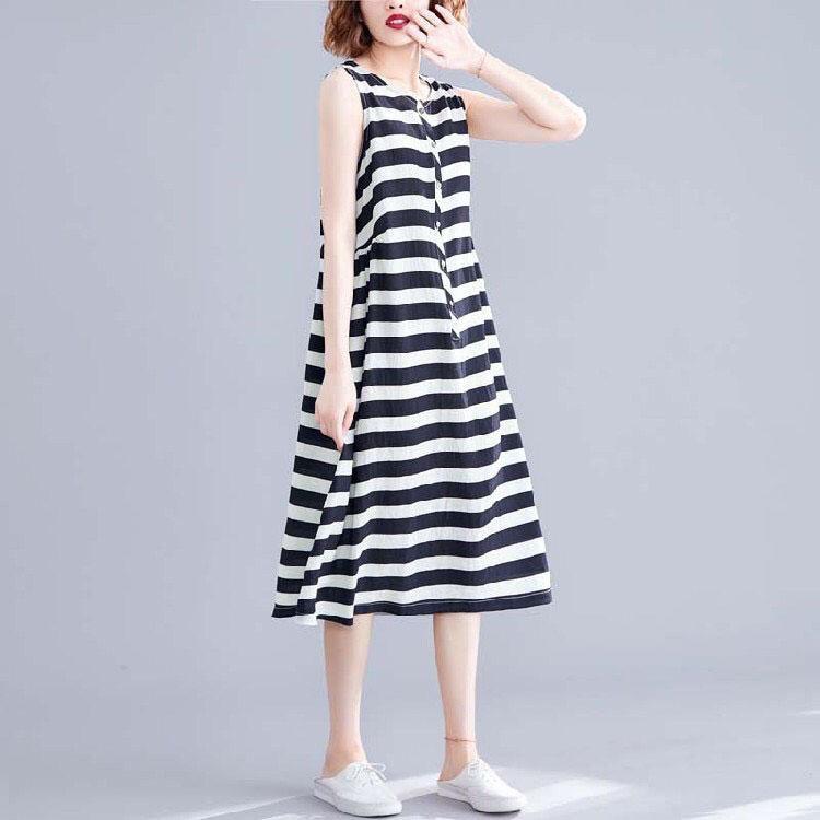 ĐẦM SUÔNG SỌC NHÚN EO - DT1265 -145