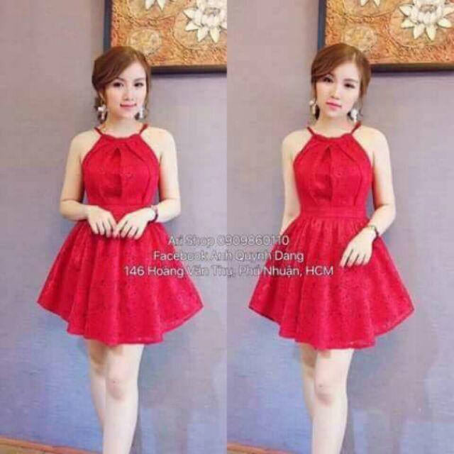 Đầm yếm ren xòe sexy