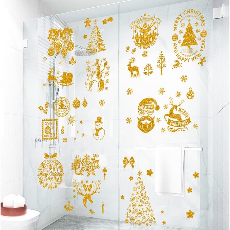 Decal Trang Trí Noel Hai Mặt Hít Tĩnh Điện - PHỤ KIỆN NOEL KIM TUYẾN NHIỀU MẪU