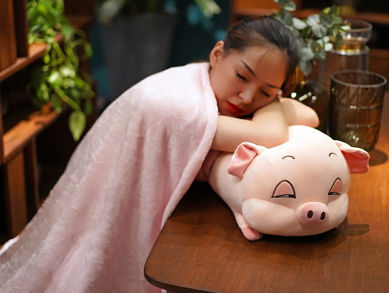 Bộ chăn mền gối 3 trong 1 hình heo lười dễ thương, đáng yêu với màu hồng, màu xám cho cả nam và nữ, chất liệu vải nhung mềm mại, êm ái dễ dàng mang đi mọi nơi