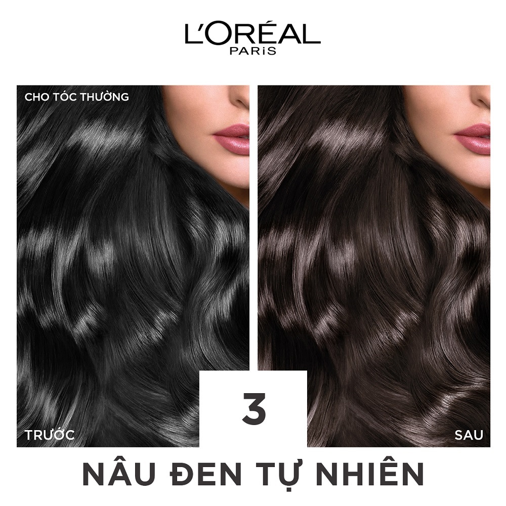 Bộ 2 màu nhuộm dưỡng tóc phủ bạc &amp; 2 dầu gội suôn mượt tóc L'Oreal Paris