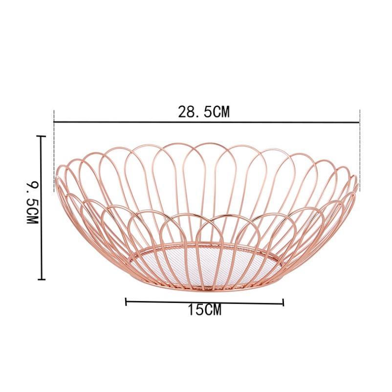 Giỏ đựng trái cây bằng kim loại phong cách để bàn trang trí