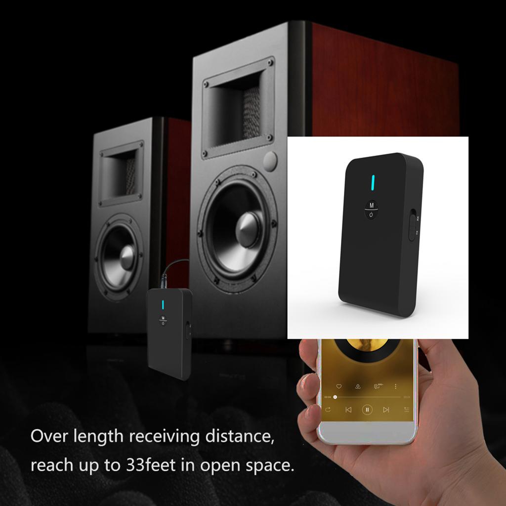 Bluetooth 5.0 Receiver Transmitter 2-in-1 3.5mm Bluetooth Audio Adapter For TV PC Headphone Speaker Car Home Sound System