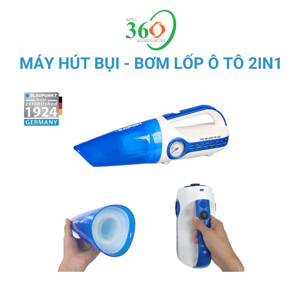 Máy bơm lốp kiêm hút bụi 2 trong 1 TIF 4.0 BLAUPUNKT