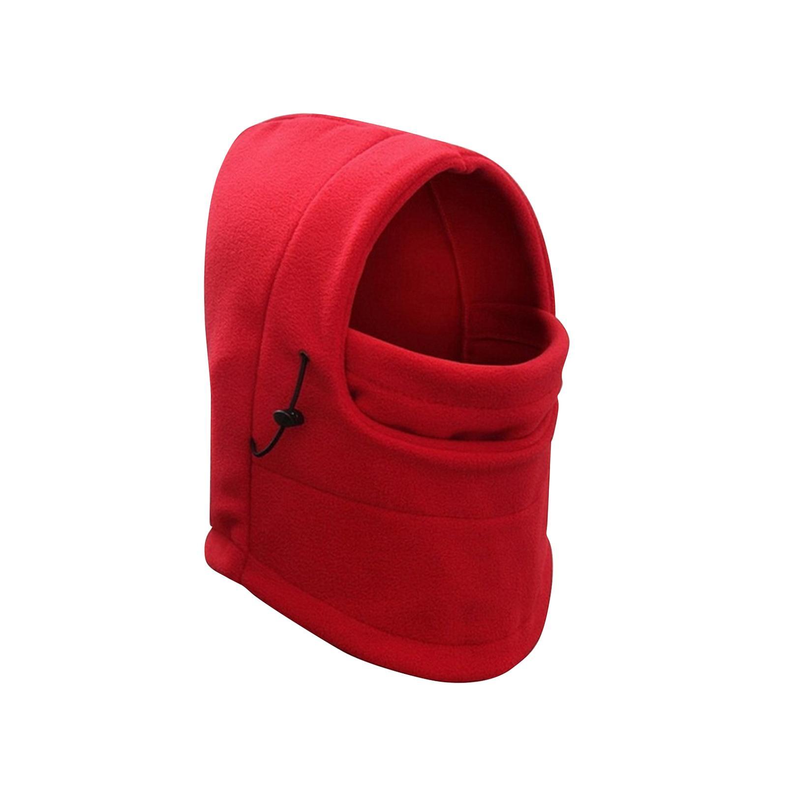 Balaclava Adjustable Scarf Winter Hat Windproof Neck Warmer Comfortable Red