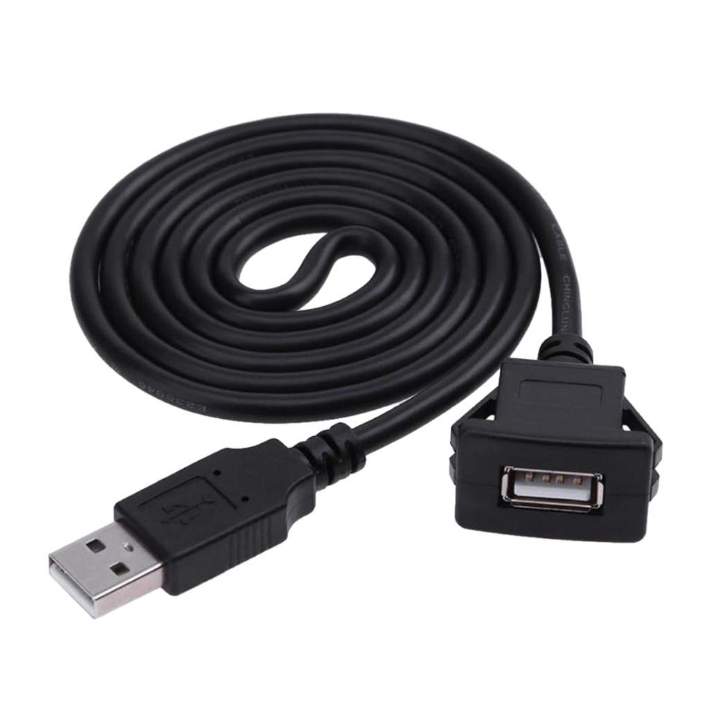 USB2.0 Extension  Mount Cable for car boat Motorcycle Flush Dashboard