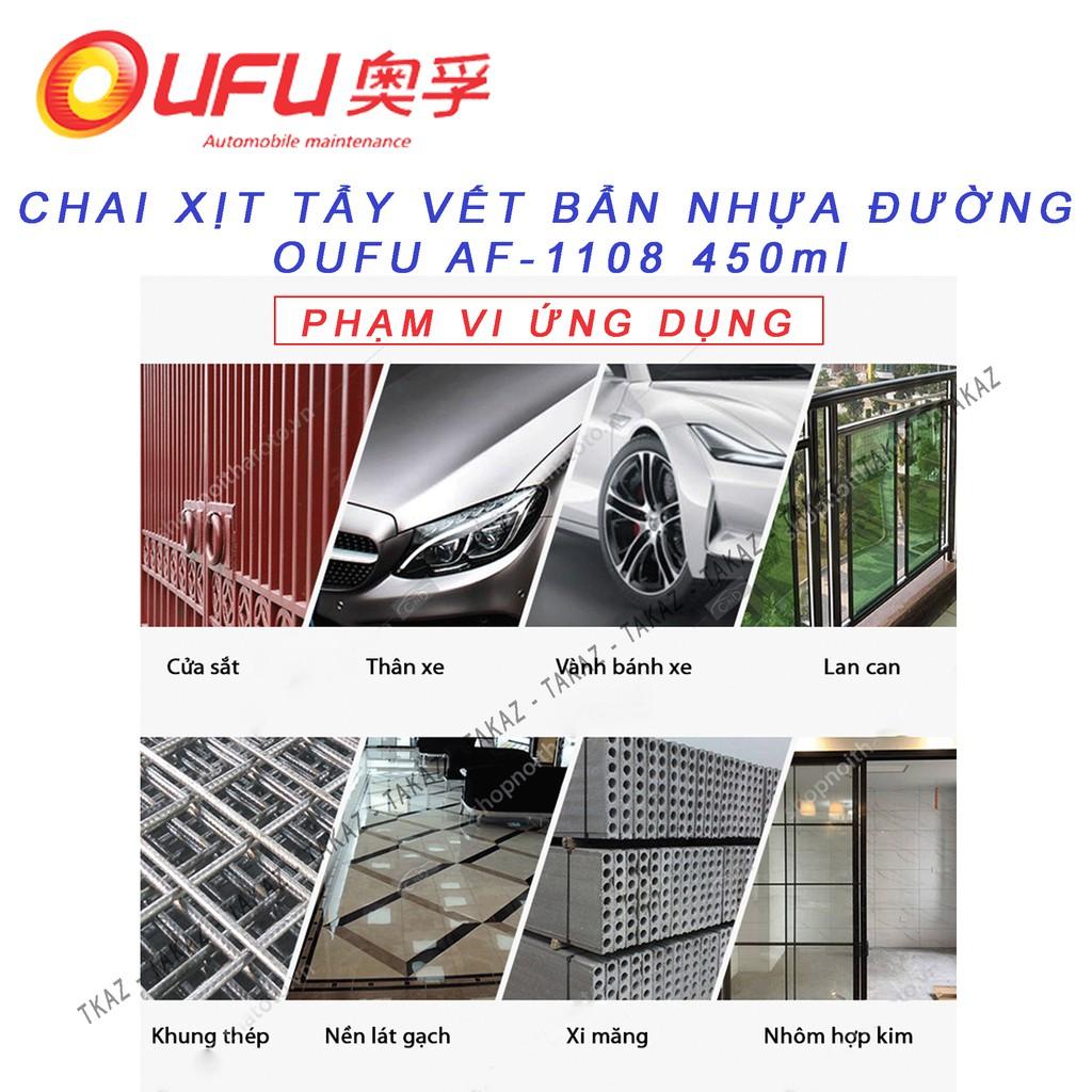 Chai Xịt Tẩy Vết Bẩn Nhựa Đường Bảo Vệ Lớp Sơn Xe Máy và Ôtô OUFU AF-1108 450ml