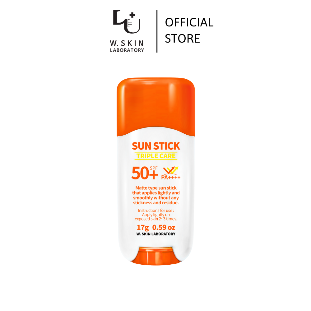 [CHÍNH HÃNG W.SKIN LABORATORY] Kem chống nắng dạng sáp lụa TRIPLE CARE SUN STICK SPF50+ PA++++ (17g) kết cấu mỏng nhẹ, không gây bết dính, không để lại vệt trắng trên da, thiết kế tiện lợi, dễ dàng mang theo