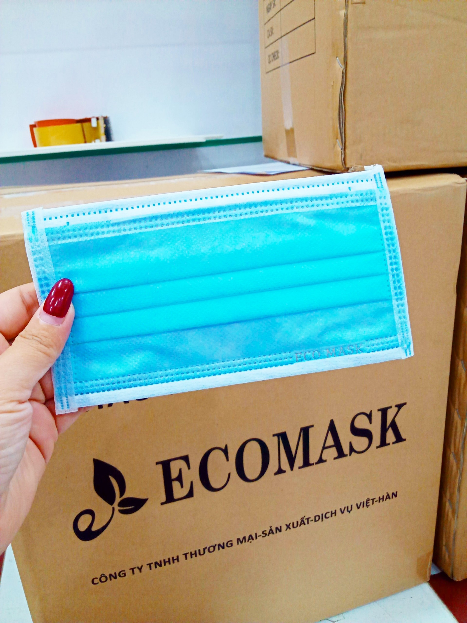 Khẩu Trang Y Tế Cao Cấp Kháng Khuẩn 4 Lớp Ecomask Màu Xanh
