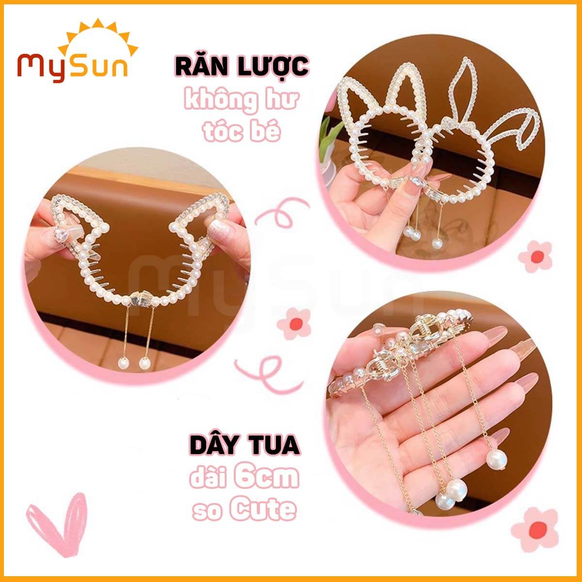 Nơ kẹp cài tóc cho bé gái xinh đẹp - phụ kiện tóc trẻ em MySun