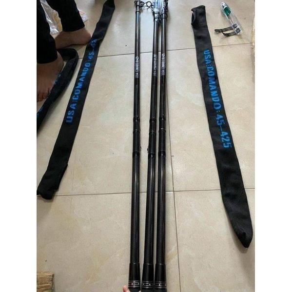 Cần câu lục xa bờ Comando USA 4m25 và 4m5 - Carbon 99% cần tải cá 20kg y hình,hàng loại tốt.