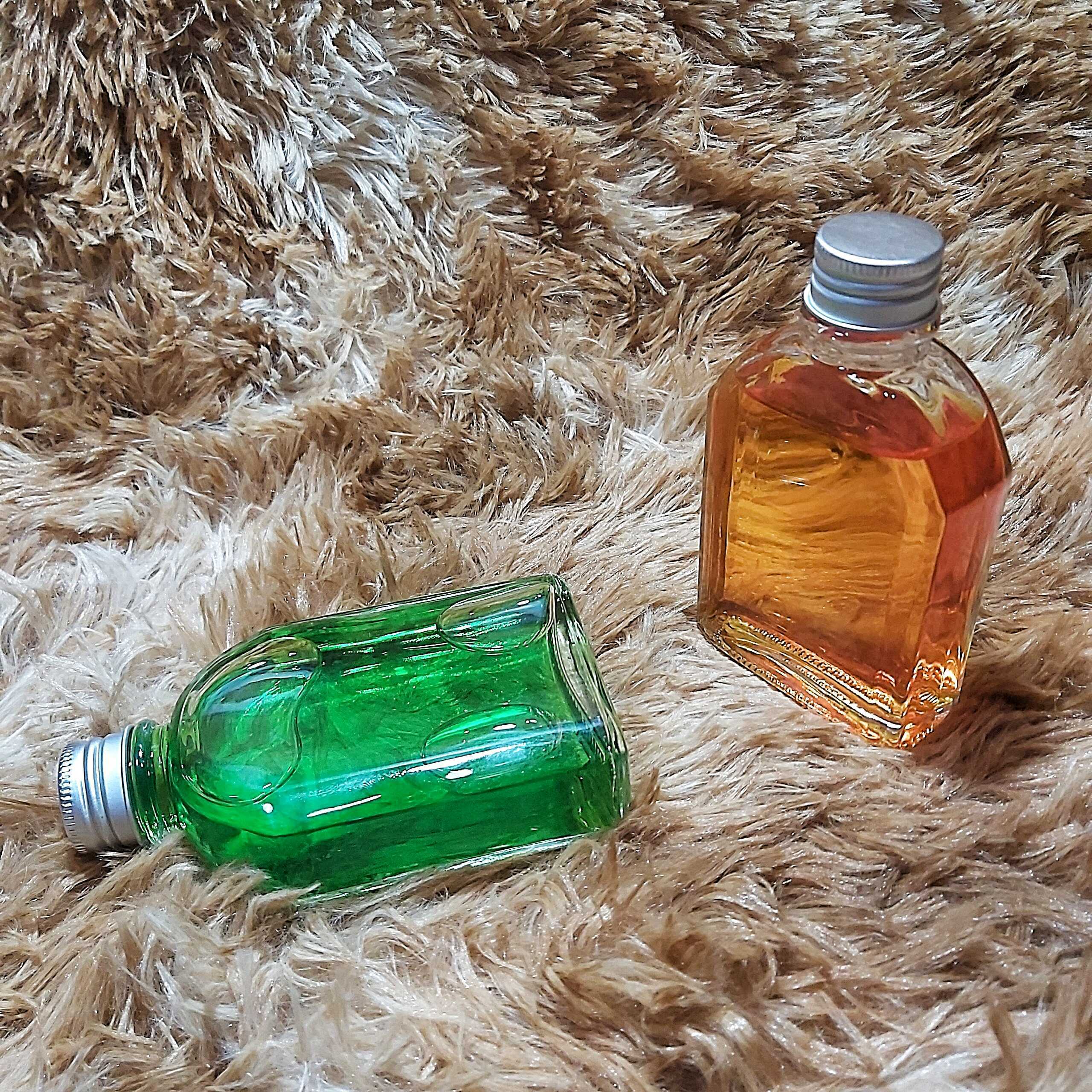 Combo 2 Chai thủy tinh nhỏ 100ML cao cấp VUÔNG Vát Vai kiểu DẸT – nắp nhôm - Vỏ Chai mini trong suốt