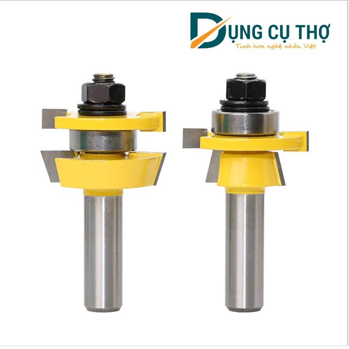 Bộ Mũi Ghép Mộng Vát dùng ghép mộng cánh tủ, tủ bếp cốt 12.7mm ( Bộ 2 chiếc ) Hàng cao cấp