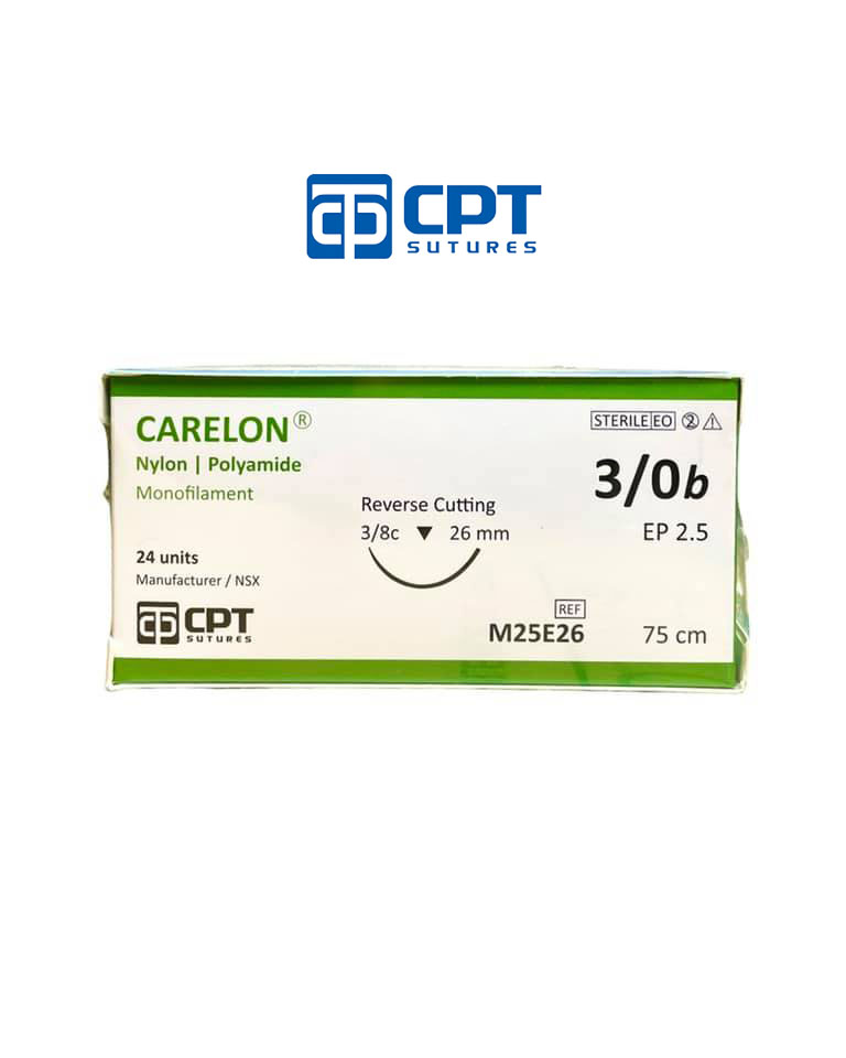 Chỉ phẫu thuật không tiêu CPT Carelon Nylon số 3/0b - M25E26