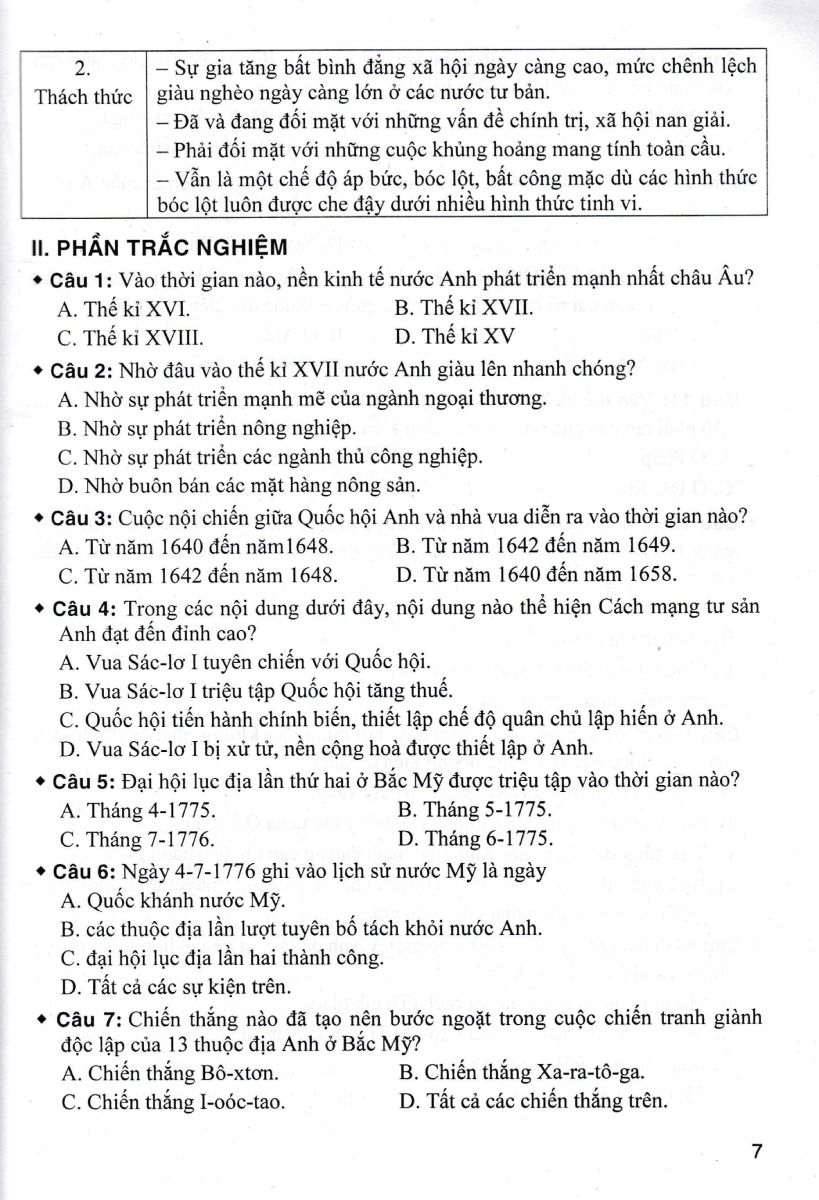 Bộ Đề Kiểm Tra Trắc Nghiệm Và Tự Luận Lịch Sử 11 (Dùng Chung Cho Các Bộ SGK Hiện Hành) _HA