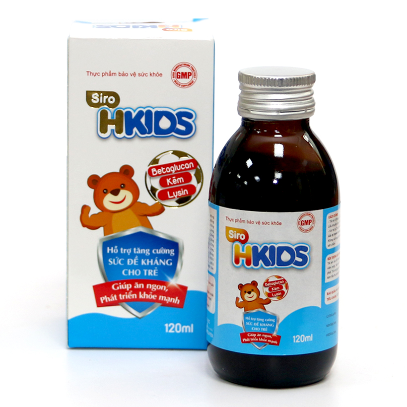 Thực phẩm bảo vệ sức khỏe Siro Hkids, hỗ trợ tiêu hóa và tăng sức đề kháng cho trẻ, lọ 120ml