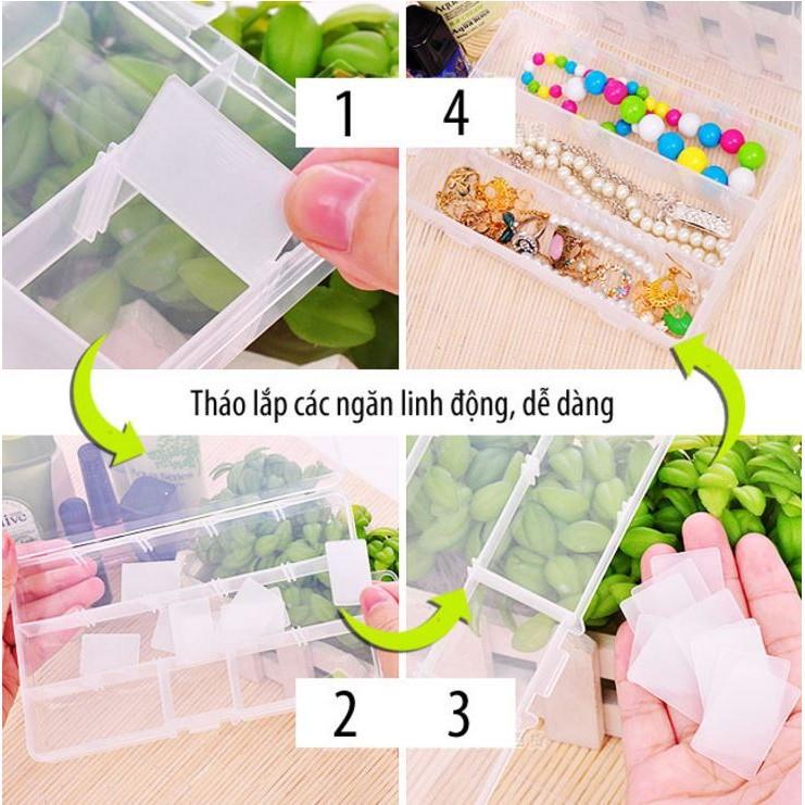 Hộp đựng trang sức 10 hoặc 15 ngăn tiện dụng Duashop