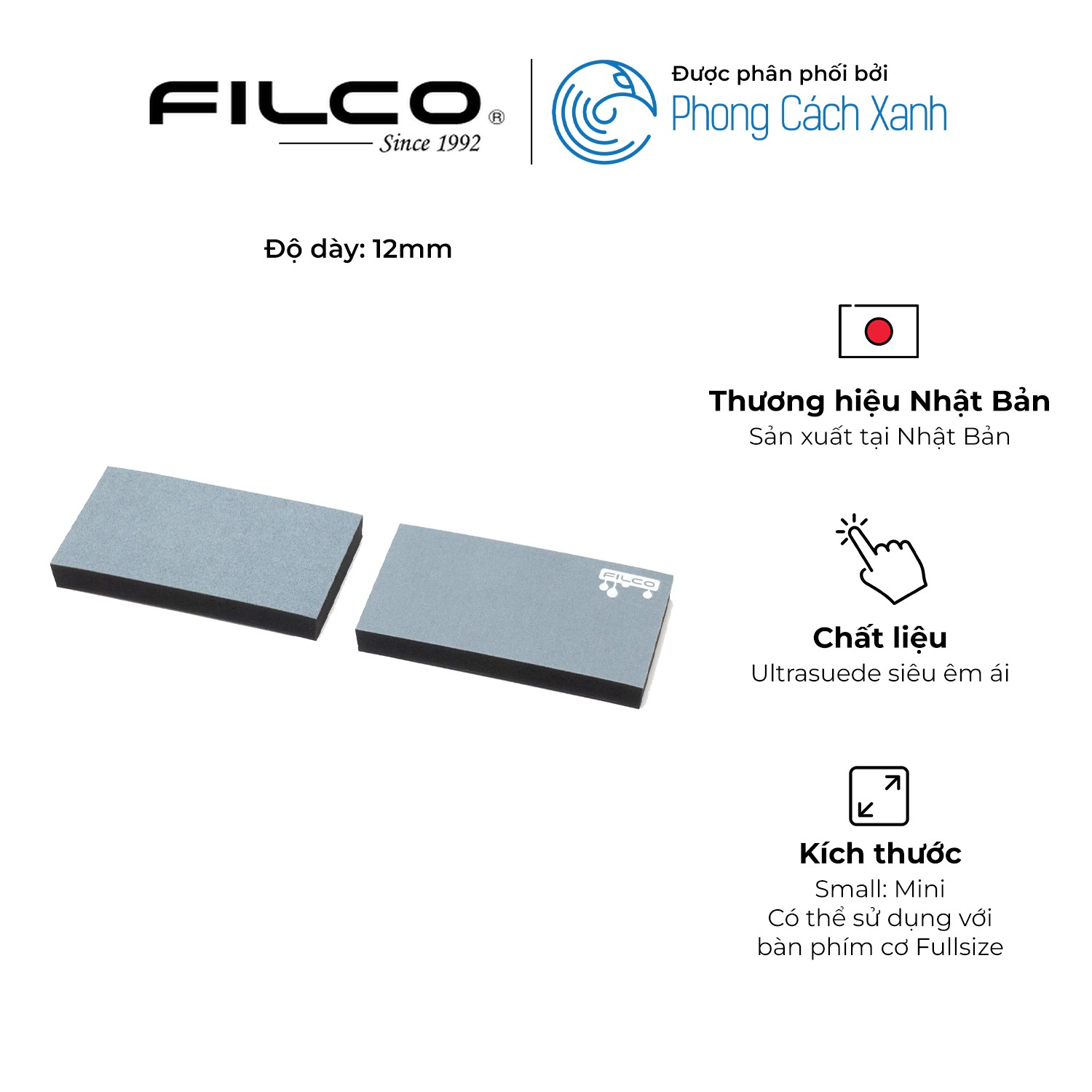 Kê tay bàn phím cơ đế Poron - Filco Majestouch wrist rest &quot;Macaron&quot; Kiểu Tách Đôi - Hàng Chính Hãng