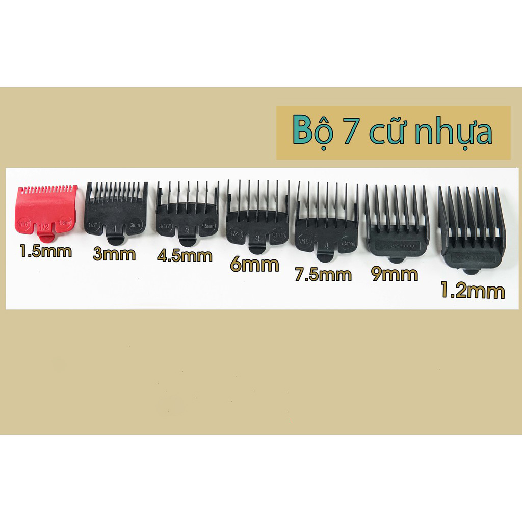 Bộ 7 cữ nhựa chuyên Fade cho tông đơ