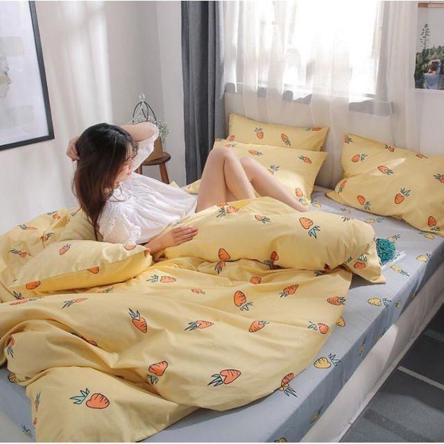 Bộ Cotton Poly Cà Rốt vàng xám