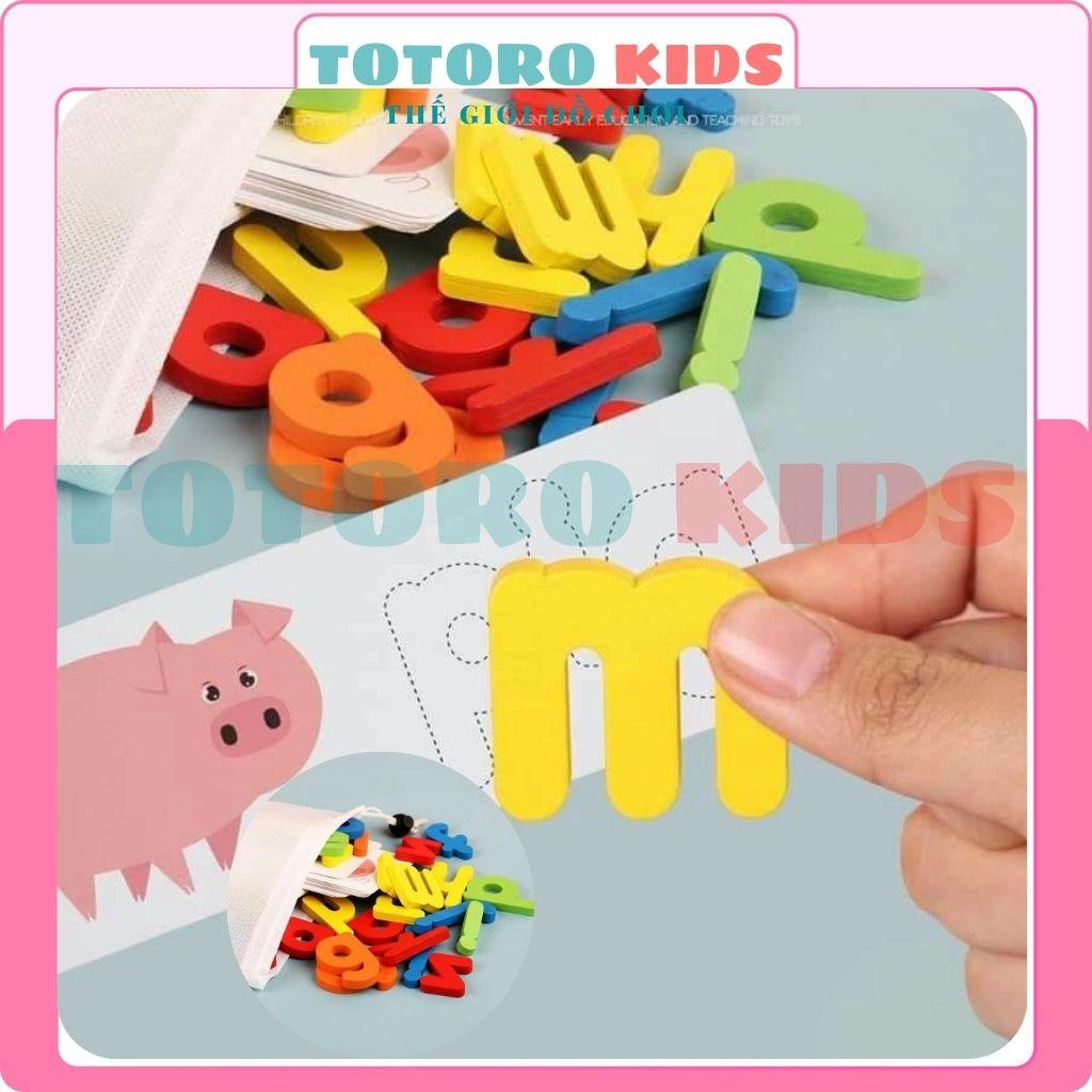 Đồ chơi giáo dục ghép hình bộ chữ gỗ Spelling Game Superbee học đánh vần tiếng anh kèm 28 thẻ từ vựng KT 25×21cm