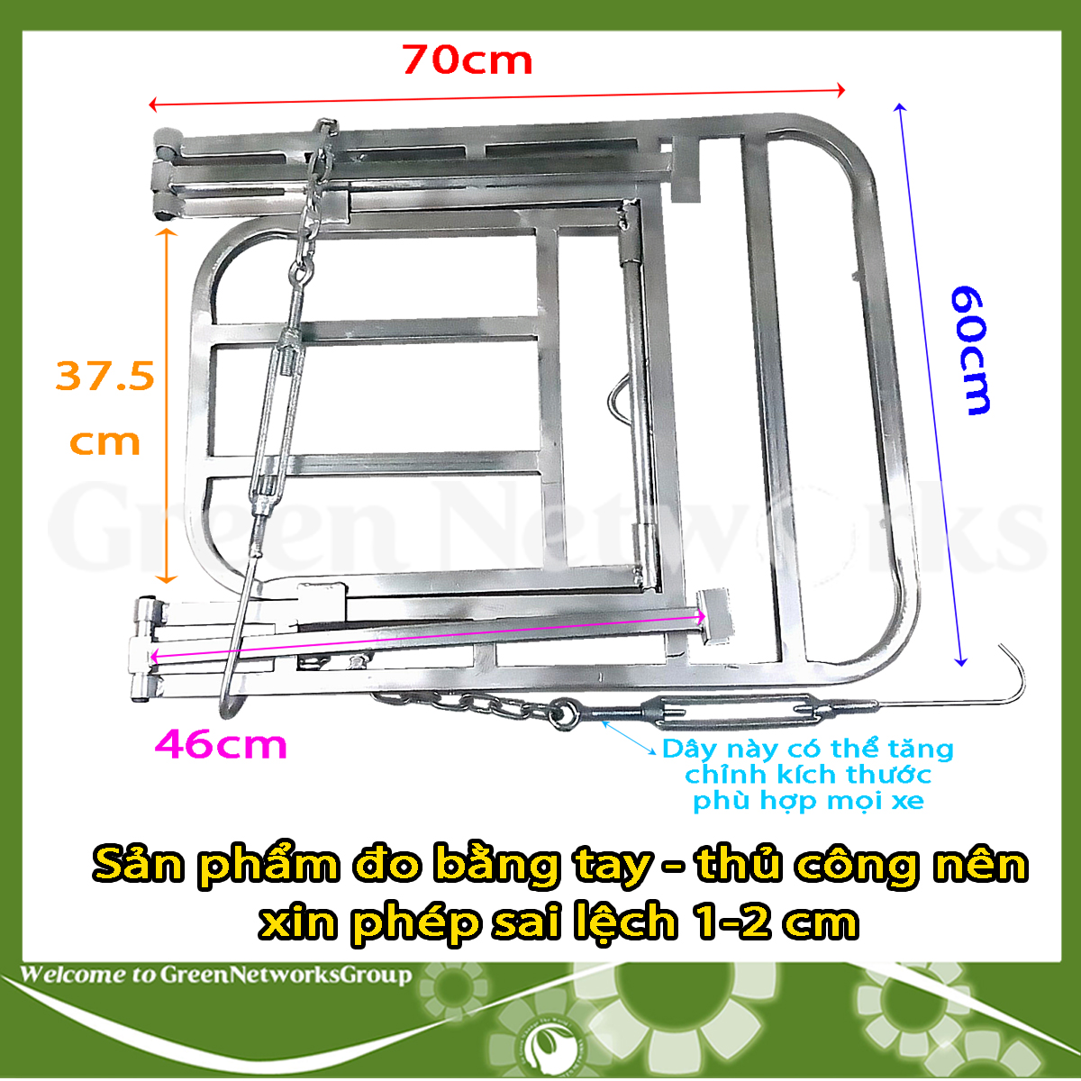 Baga chở hàng đa năng dùng cho mọi dòng xe (mở đổ xăng không cần tháo baga ) Green Networks Group ( 1 cái )