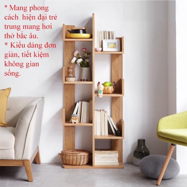 KỆ SÁCH XƯƠNG RỒNG 8 NGĂN TIỆN LỢI, CHẤT LIỆU GỖ CÔNG NGHIỆP CAO CẤP MDF