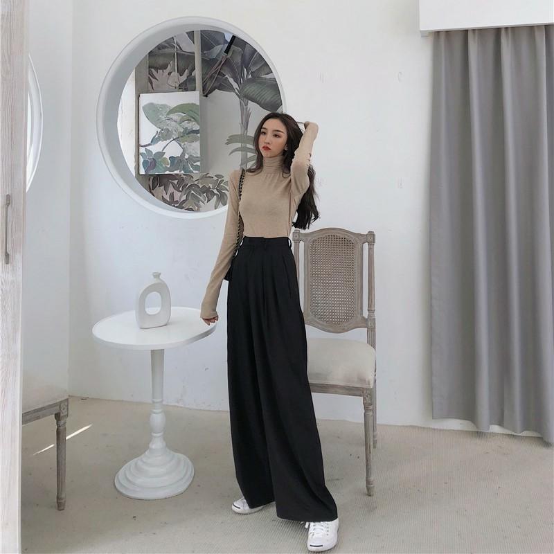 Quần Tây Ống Suông- Cạp Lệch Culottes Dài 100cm -Vải Tuyết Mưa Cao Cấp-Mềm Rũ Tôn Dáng.(Sale Ra Mắt Sản Phẩm).(M35)