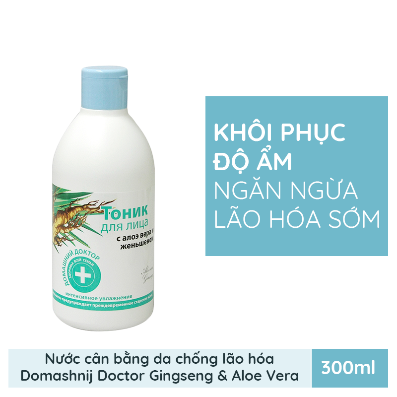 Nước cân bằng da Domashnij Doctor Lô hội và nhân sâm 300ml