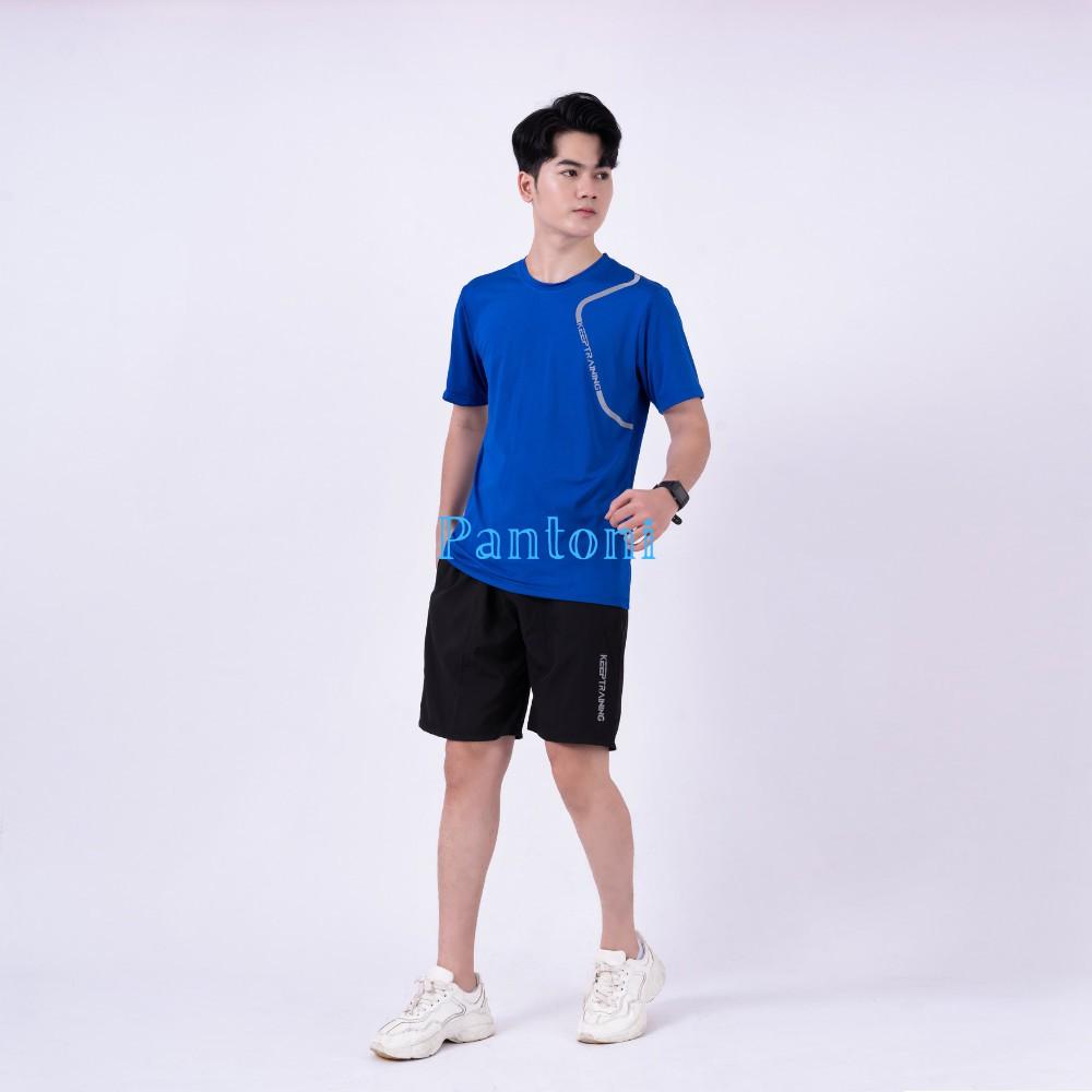 Set quần áo thể thao nam KEEP TRAINING, bộ thể thao nam chất thun lạnh 2021