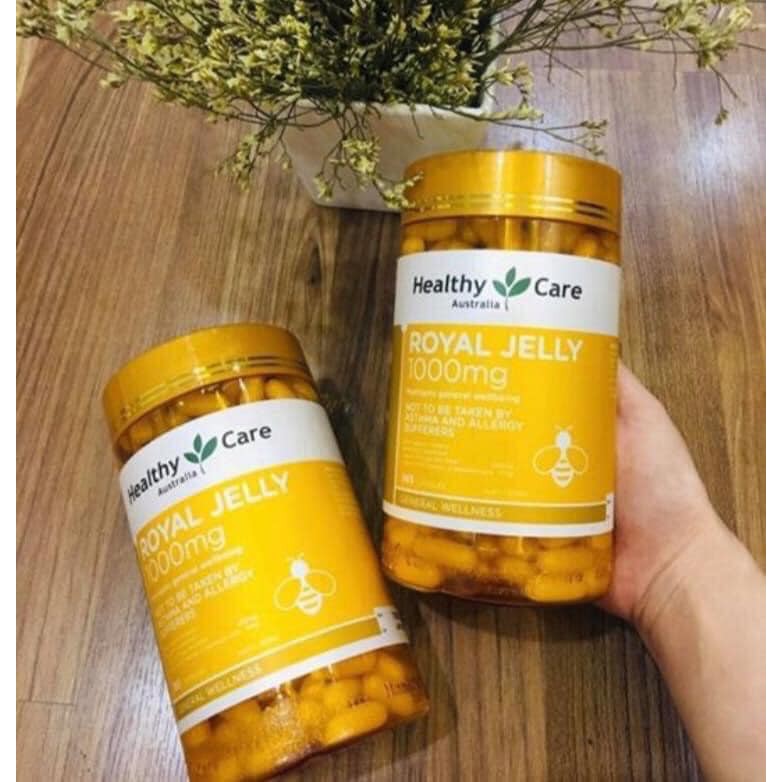 Sữa Ong Chúa chống lão hóa, làm đẹp da cho người lớn từ 18 tuổi Healthy Care Royal Jelly 1000mg(365 viên)