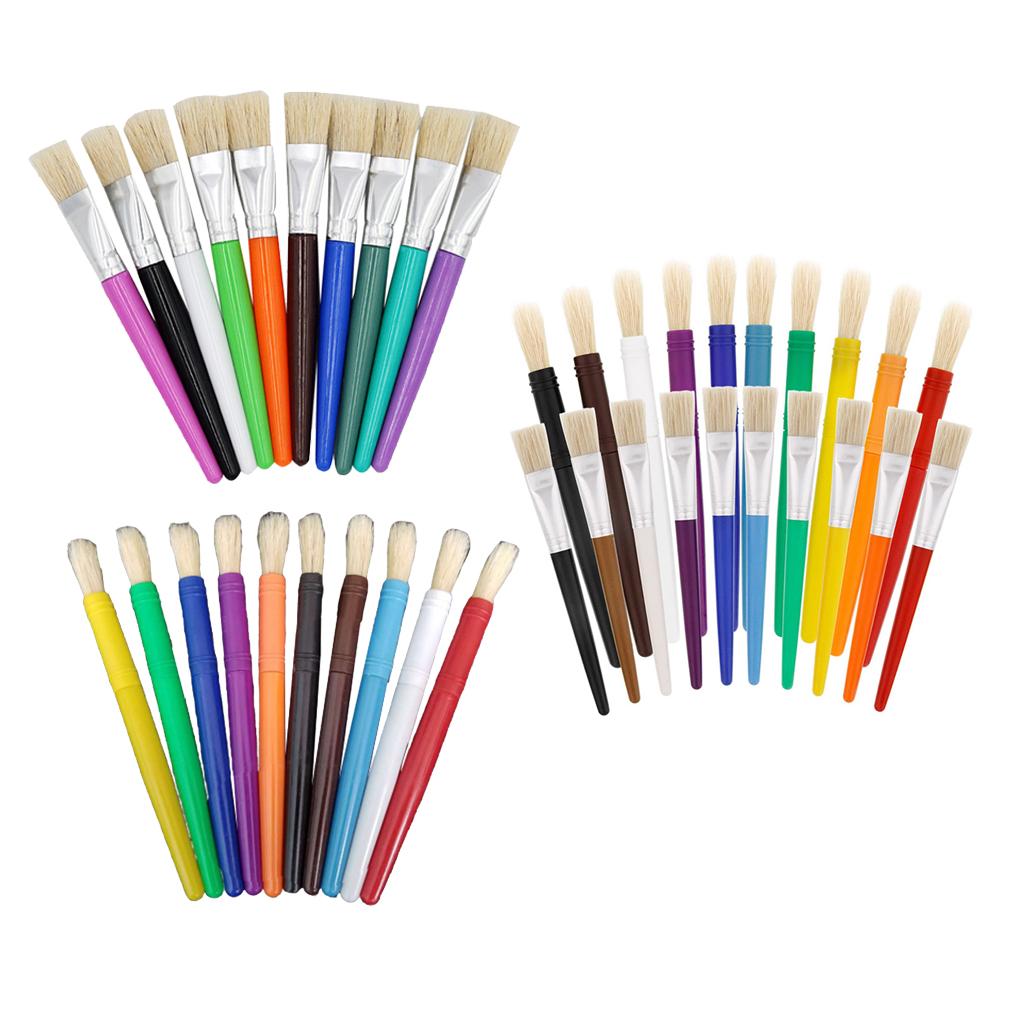 10/20Pcs Kids Artist Paint Brushes for Watercolor Oil Acrylic Painting Arts Tool