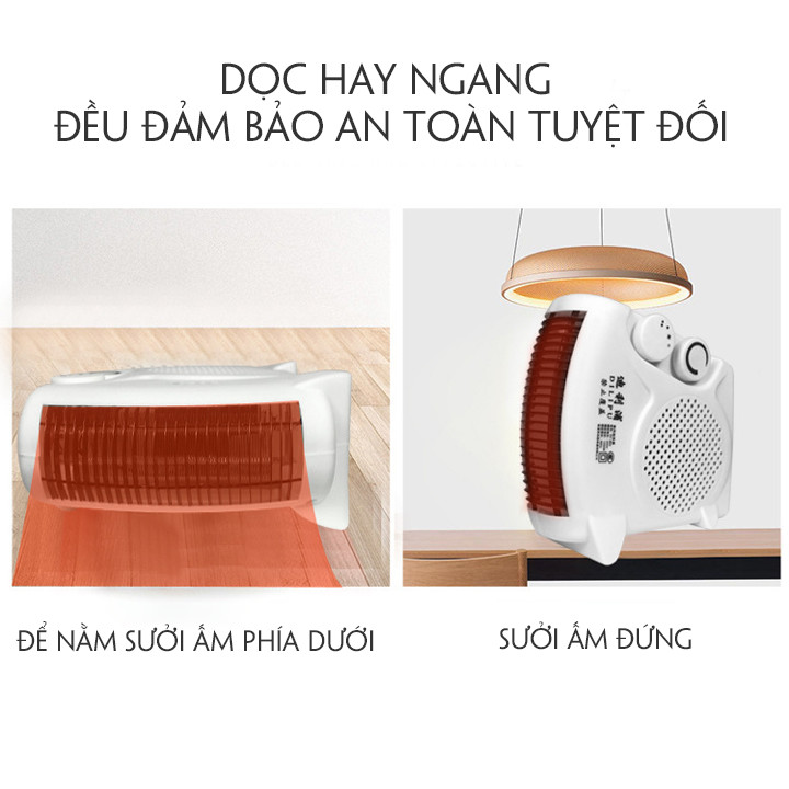 Quạt Sưởi Để Bàn MiNi Có Quay